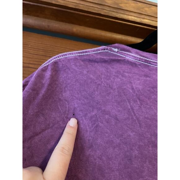 NWOT Nirvana Women's FLAW Inverse Smiley Face T-Shirt Short Sleeve Purple Size L - Picture 6 of 7